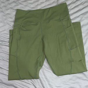 Zyia Hi-Rise Olive Leggings WITH POCKETS